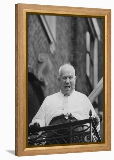 Soviet Leader Nikita Khrushchev in New York, USA, September 1960-null-Framed Premier Image Canvas