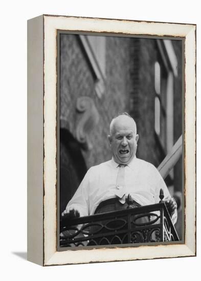 Soviet Leader Nikita Khrushchev in New York, USA, September 1960-null-Framed Premier Image Canvas