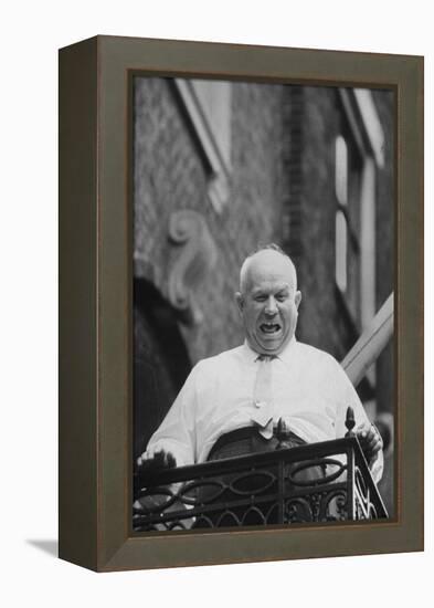 Soviet Leader Nikita Khrushchev in New York, USA, September 1960-null-Framed Premier Image Canvas