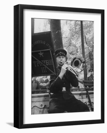 Soviet Military Band Giving Farewell Concert Before Evacuation of Austria-Thomas D^ Mcavoy-Framed Photographic Print