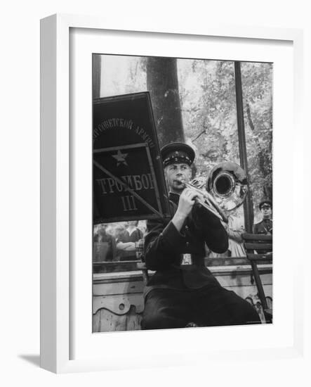 Soviet Military Band Giving Farewell Concert Before Evacuation of Austria-Thomas D^ Mcavoy-Framed Photographic Print