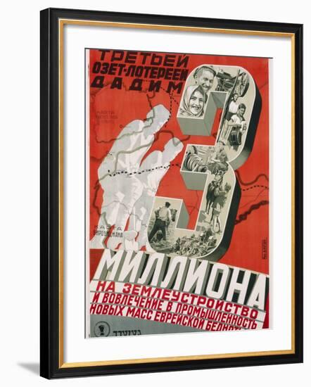 Soviet Poster Championing Land Use and Industry--Framed Photographic Print