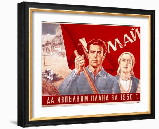 Soviet Poster Commemorating May Day, 1950-A Bearob-Framed Giclee Print