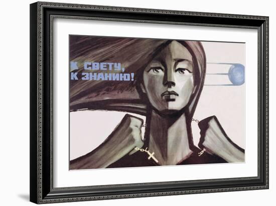 Soviet Propaganda Poster for Science over Religion, 1967-null-Framed Giclee Print