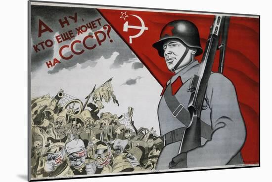 Soviet Propaganda Poster of Spanish Civil War, 1938-null-Mounted Art Print