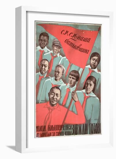 Soviet Propaganda Poster-null-Framed Giclee Print