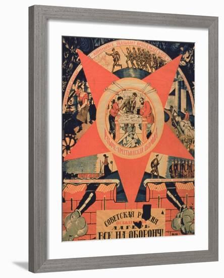 Soviet Russia, Give All to Defend', Soviet Poster-null-Framed Giclee Print