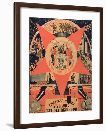 Soviet Russia, Give All to Defend', Soviet Poster-null-Framed Giclee Print