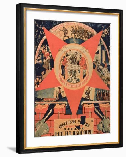 Soviet Russia, Give All to Defend', Soviet Poster-null-Framed Giclee Print