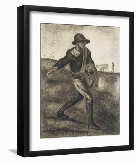 Sower (after Millet)-Vincent van Gogh-Framed Premium Giclee Print