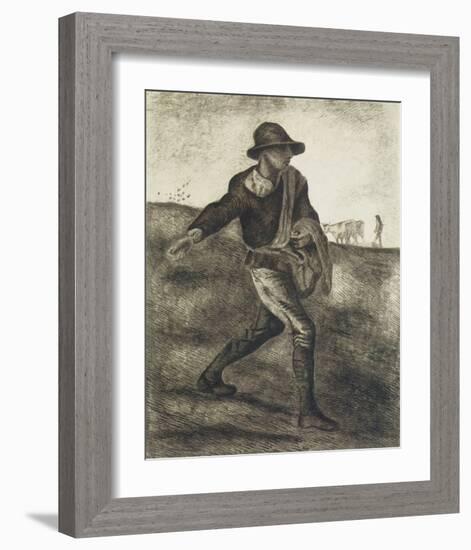 Sower (after Millet)-Vincent van Gogh-Framed Premium Giclee Print