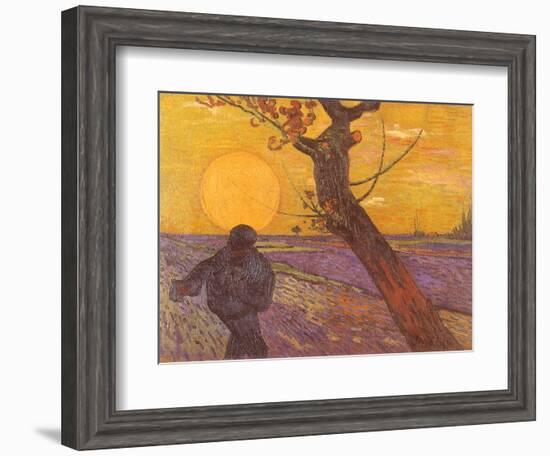 Sowing Seeds in Field, 1888-Vincent van Gogh-Framed Giclee Print