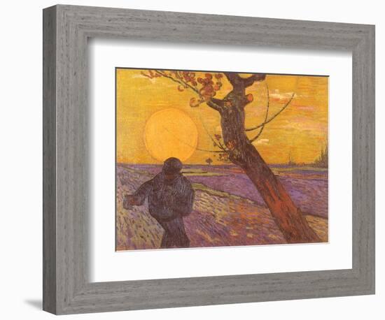 Sowing Seeds in Field, 1888-Vincent van Gogh-Framed Giclee Print