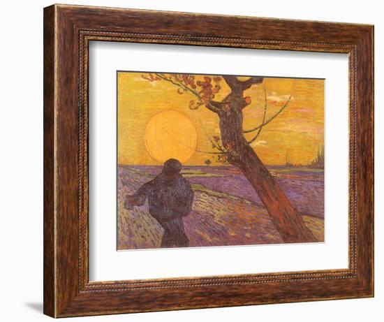 Sowing Seeds in Field, 1888-Vincent van Gogh-Framed Giclee Print