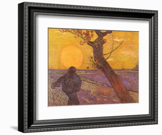 Sowing Seeds in Field, 1888-Vincent van Gogh-Framed Giclee Print