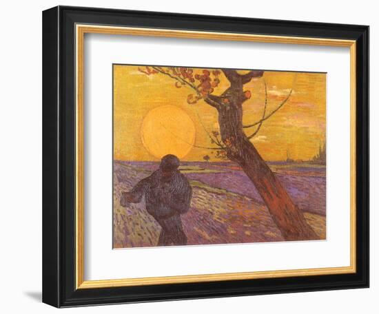 Sowing Seeds in Field, 1888-Vincent van Gogh-Framed Giclee Print