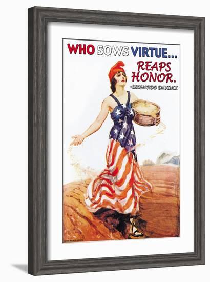 Sowing Virture Reaps Honor-Leonardo da Vinci-Framed Art Print