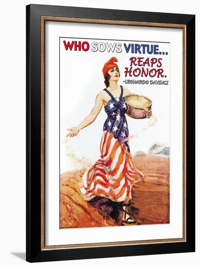 Sowing Virture Reaps Honor-Leonardo da Vinci-Framed Art Print