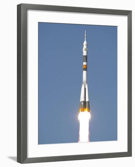 Soyuz TMA-12 Spacecraft Lifts Off into a Cloudless Sky-Stocktrek Images-Framed Photographic Print