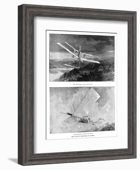 SP Langley's Steam-Powered Model Plane 'Aerodrome' Viewed from Above and Below, 1902-null-Framed Giclee Print