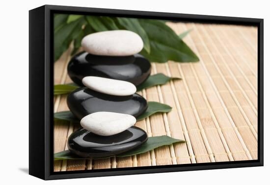 Spa Concept With Zen Stones And Leaves-alekleks-Framed Premier Image Canvas