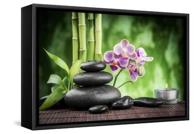 Spa Concept Zen Basalt Stones ,Orchid and Candle' Photographic