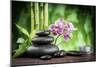 Spa Concept Zen Basalt Stones ,Orchid and Candle-scorpp-Mounted Photographic Print