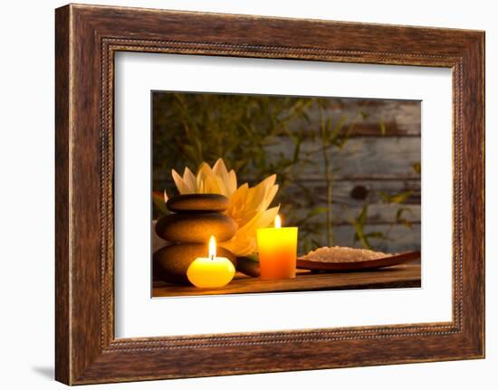 Spa Still Life with Aromatic Candles-Kesu01-Framed Photographic Print