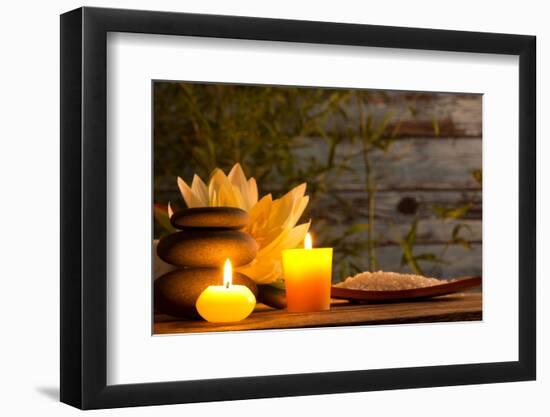 Spa Still Life with Aromatic Candles-Kesu01-Framed Photographic Print