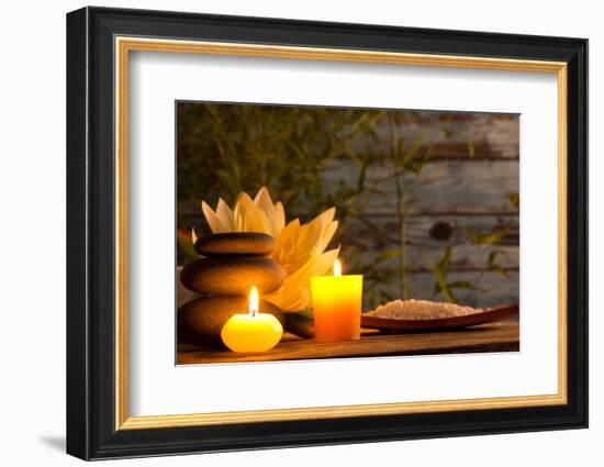 Spa Still Life with Aromatic Candles-Kesu01-Framed Photographic Print