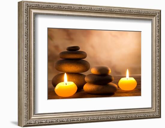 Spa Still Life with Aromatic Candles-Kesu01-Framed Photographic Print