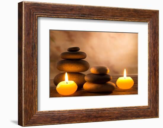 Spa Still Life with Aromatic Candles-Kesu01-Framed Photographic Print