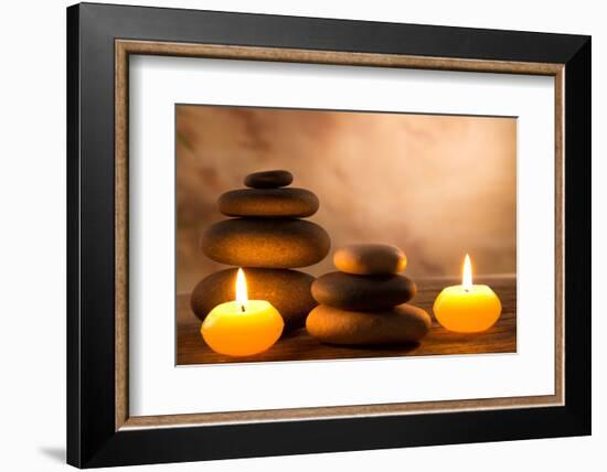 Spa Still Life with Aromatic Candles-Kesu01-Framed Photographic Print