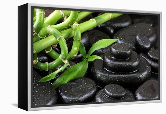 Spa Still Life with Hot Stones and Bamboo-egal-Framed Premier Image Canvas