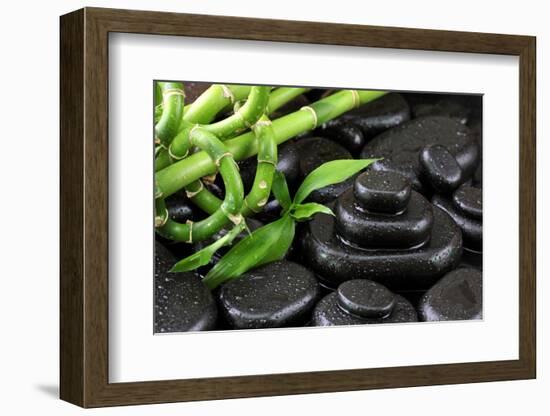 Spa Still Life with Hot Stones and Bamboo-egal-Framed Photographic Print