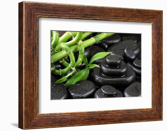 Spa Still Life with Hot Stones and Bamboo-egal-Framed Photographic Print