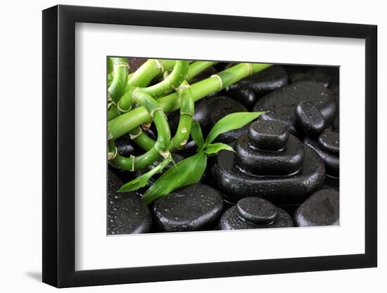 Spa Still Life with Hot Stones and Bamboo-egal-Framed Photographic Print