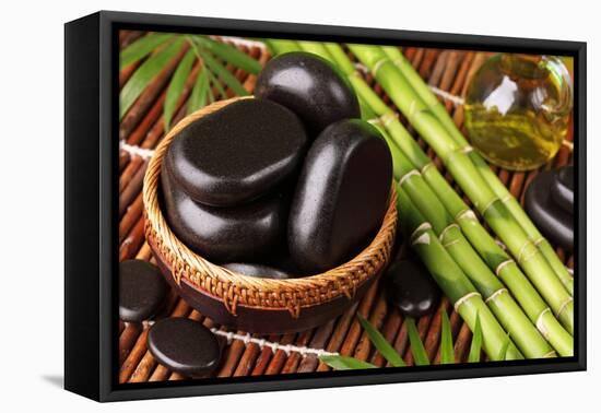 Spa Still Life with Hot Stones and Essential Oil-egal-Framed Premier Image Canvas