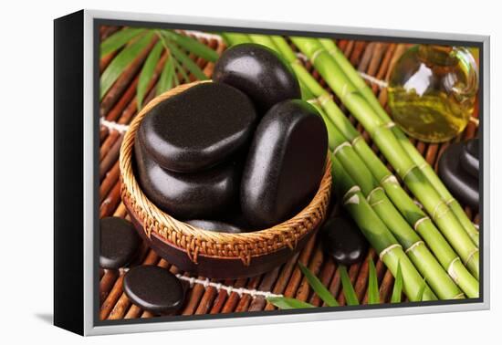 Spa Still Life with Hot Stones and Essential Oil-egal-Framed Premier Image Canvas