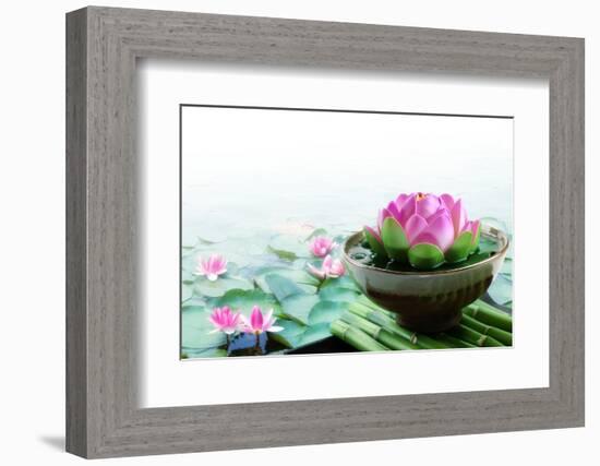 Spa Still Life with Lotus for Body Treatment-Liang Zhang-Framed Photographic Print