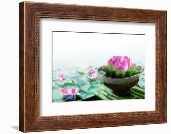 Spa Still Life with Lotus for Body Treatment-Liang Zhang-Framed Photographic Print