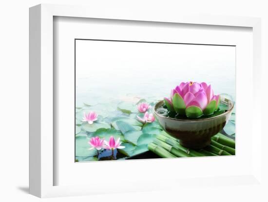 Spa Still Life with Lotus for Body Treatment-Liang Zhang-Framed Photographic Print