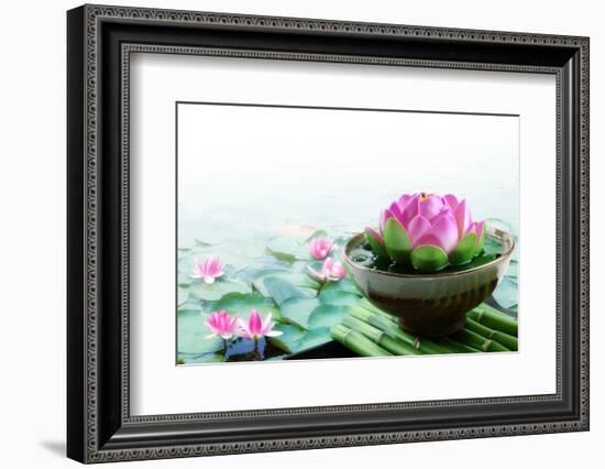 Spa Still Life with Lotus for Body Treatment-Liang Zhang-Framed Photographic Print