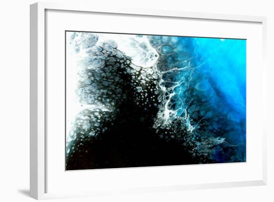 Space Abstract Background. Acrylic Paints. Marble Texture. Contemporary Art.-Ksenia Zu-Framed Photographic Print