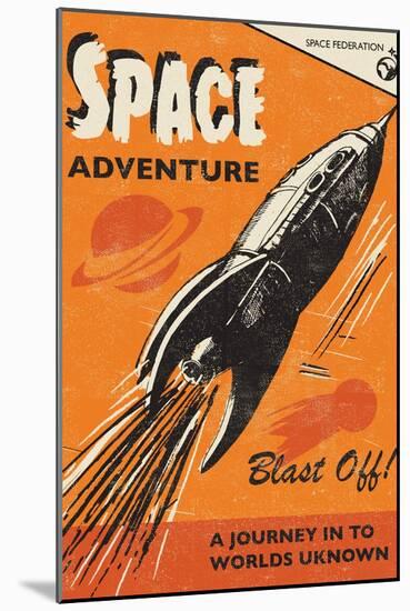 Space Adventure-Rocket 68-Mounted Giclee Print