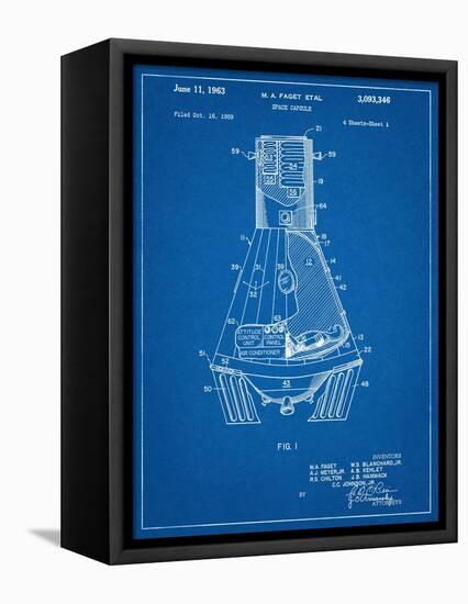 Space Capsule, Space Shuttle Patent-null-Framed Stretched Canvas