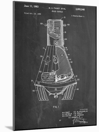 Space Capsule, Space Shuttle Patent-null-Mounted Art Print
