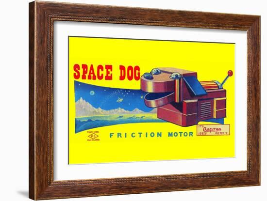 Space Dog-null-Framed Art Print