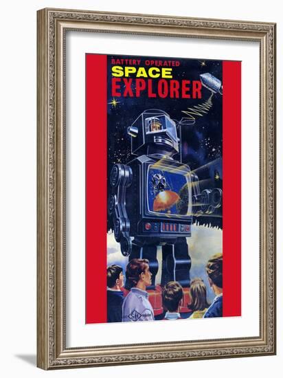 Space Explorer Robot-null-Framed Art Print