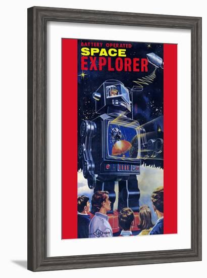 Space Explorer Robot-null-Framed Art Print